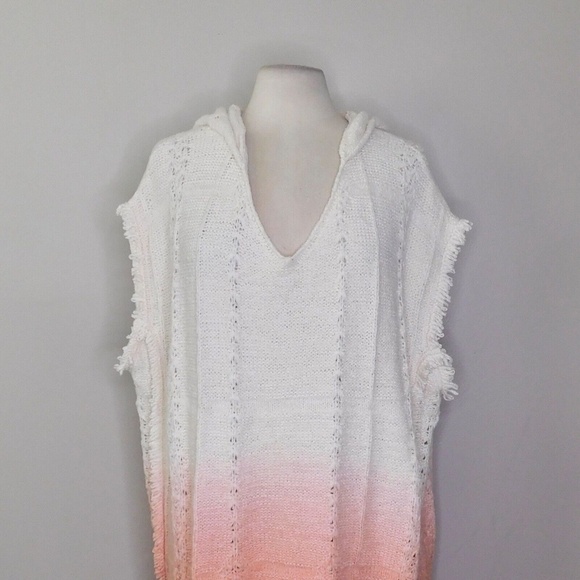 NWT!! Anthropologie MOTH Ombre Fringed Beachside Hoodie Sweater Medium Large - Picture 4 of 14
